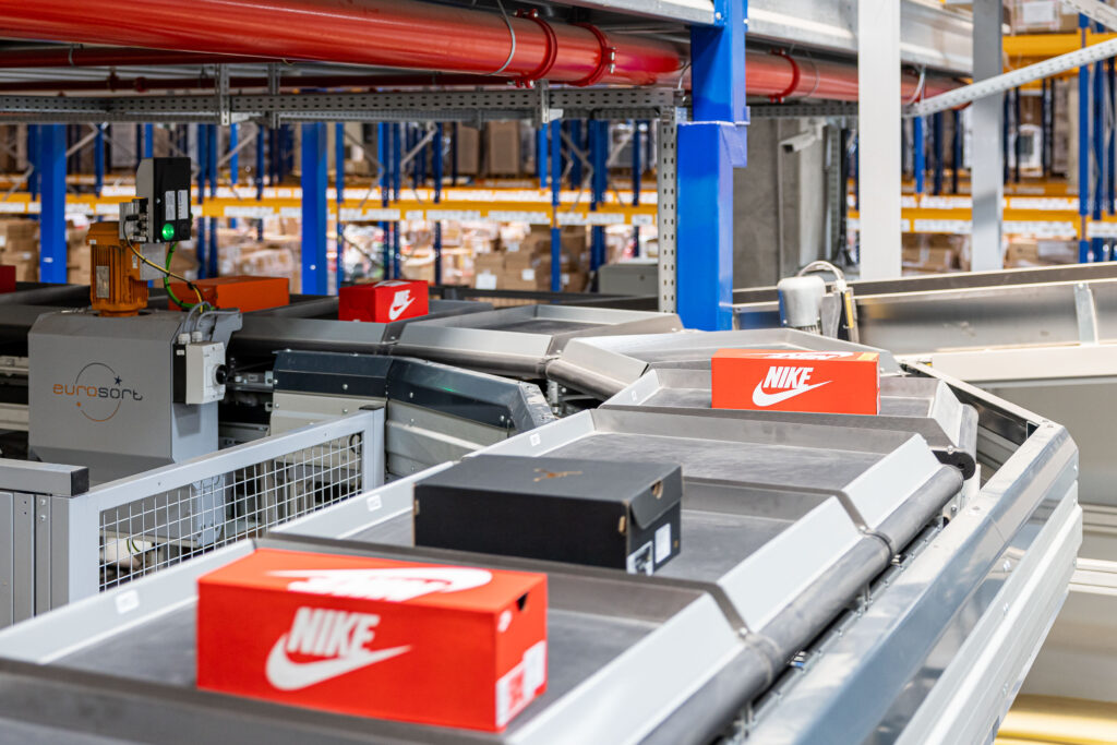 To show sortation in a warehouse